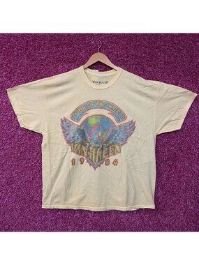 Van Halen 1984 Tour Of The World Retro Style Rock Graphic T-Shirt S/M